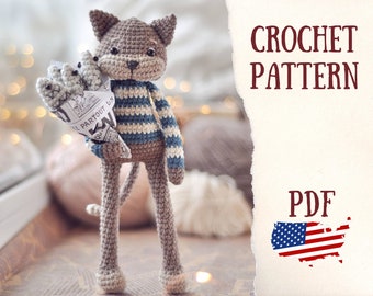 Cat crochet pattern / Amigurumi pattern / Crochet kitty to / Amigurumi animals / Crochet animals / Gift for cat lovers / DIY crochet toys