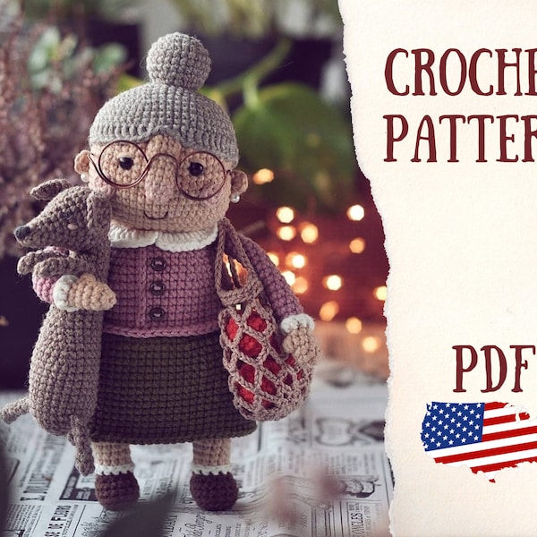Crochet patterns / Grandma amigurumi pattern /crochet doll / amigurumi doll pattern / Crochet grandma / Mother's day DIY gift / easy crochet