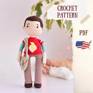 Sheldon Amigurumi Crochet Pattern: Big Bang Theory Geek Gift (PDF Pattern