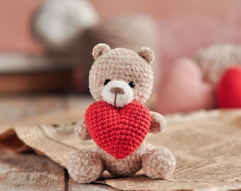 Teddybär Häkelanleitung, Amigurumi Spielzeug, Valentinstag Geschenk (PDF-Muster)