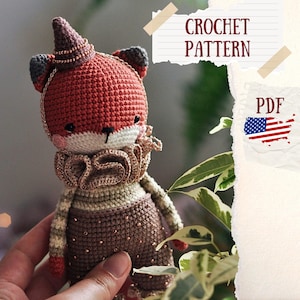 Patrón de zorro amigurumi: Peluche DIY (Patrón PDF). Patrón de zorro a crochet. Patrón de peluche. Animal del bosque a crochet.