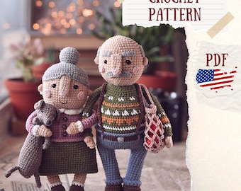 編みぐるみ人形のパターン：おじいちゃんとおばあちゃんへのDIY