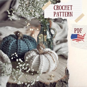 Amigurumi pattern, halloween crochet pattern &quot;Pumpkin&quot;, halloween decorations, vintage farmhouse style crochet pumpkins, fall decor, DIY toy