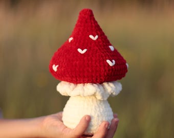 Crochet Mushroom Pattern Set: Amigurumi Plushie Toy DIY (PDF Pattern). Spring handmade decor.