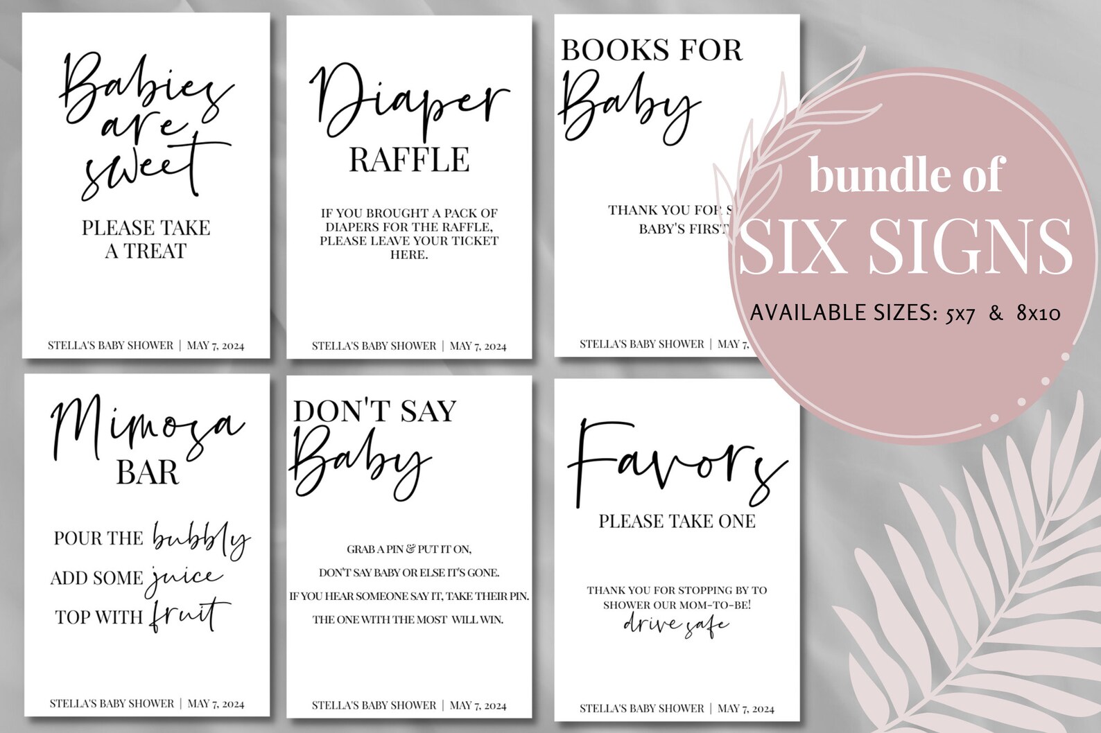 Baby Shower Table Signs Set / Bundle - Downloadable + Customizable ...