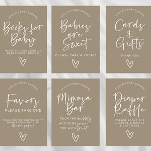 Baby Shower Table Signs Set / Bundle - Downloadable + Customizable Templates