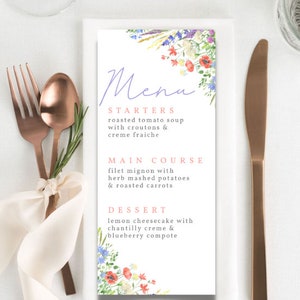 Menu Template | Floral | Spring Menu | EDITABLE | DOWNLOADABLE