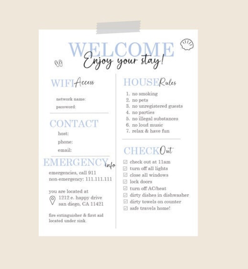 Airbnb Binder Template
