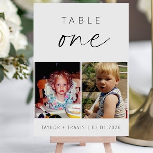 Números de mesa para bodas / Fotos personalizadas / Fotos de bebés: descarga instantánea y fácil de personalizar
