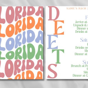 Itinerario di addio al nubilato - Florida / Miami / Rétro / Moderno / Elegante / Programma / MODELLO SCARICABILE