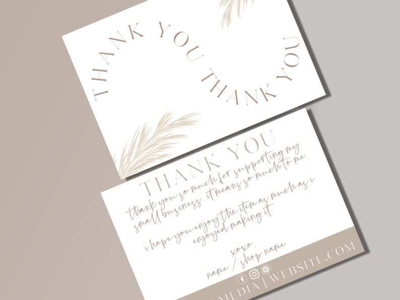 Order Thank You Card Downloadable Customizable Templates - Etsy