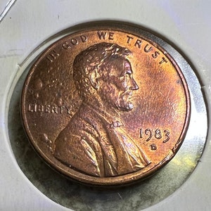 1983 D Penny US coin Double Die