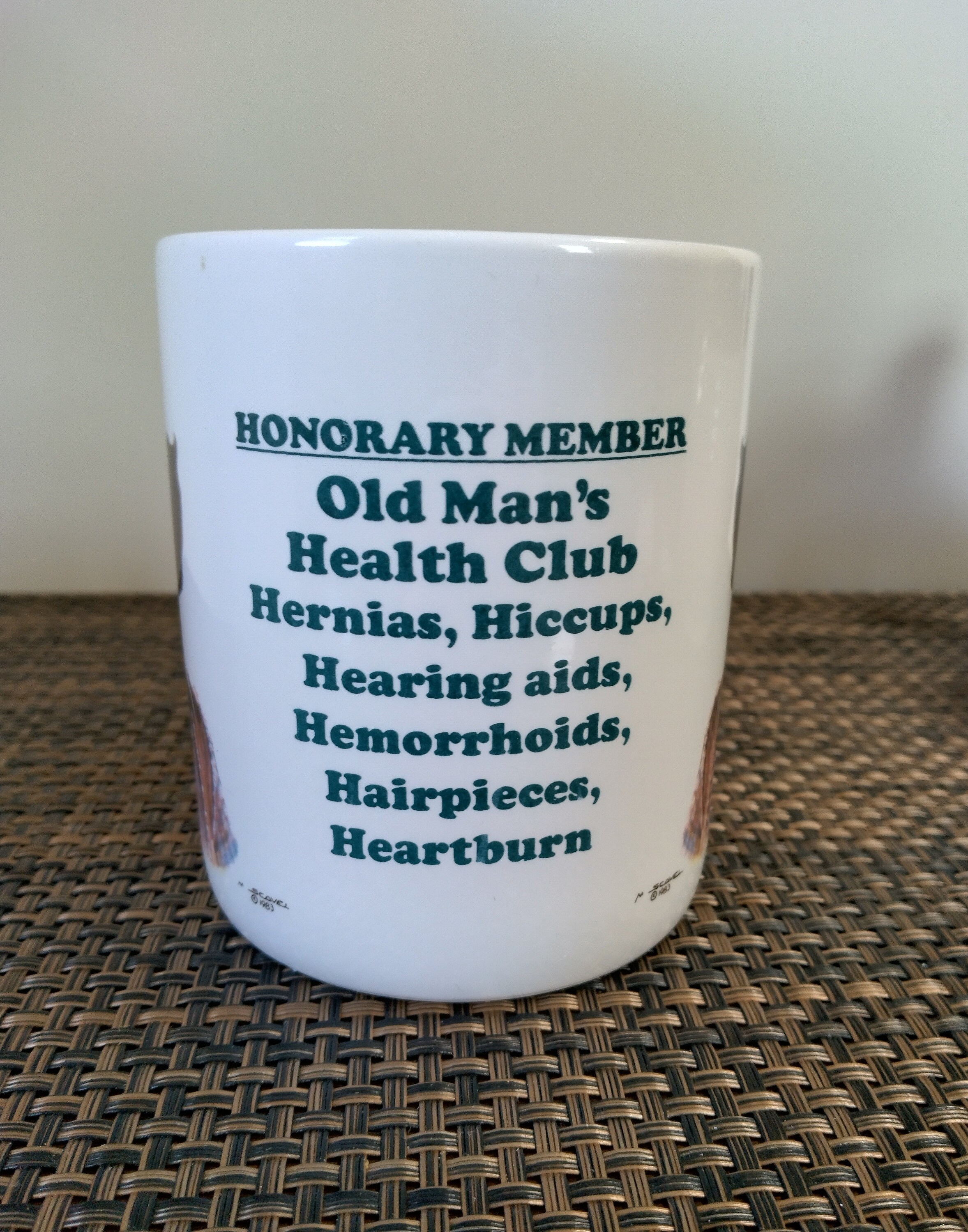 Vintage Leanin' Tree Western Coffee Mug Honorary Member Old Man's 4H Club  1983