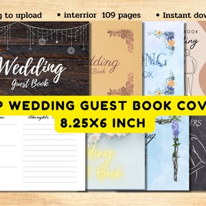 6  KDP Low content Book Cover, Wedding Guest Book, Free 1 KDP Interior, Commercial Use, Ready to Upload, PDF flies, 8.25X6&quot;