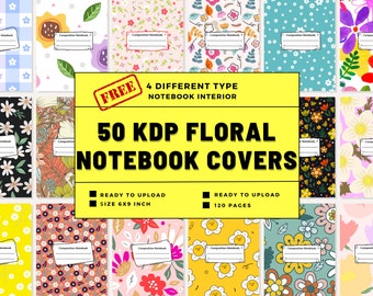 50 Buddle KDP Floral Composition Notebook Cover
