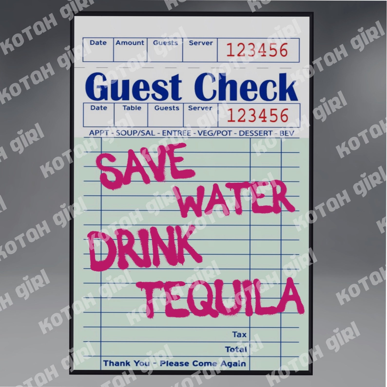 Save Water Drink Tequila Cute Wall Art Print College Posters Trendy