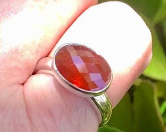 Red/Orange Spessartine Garnet Ring
