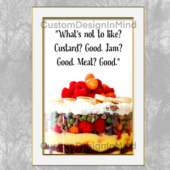 Friends Joey Trifle A4 Quote Printable Poster. Black and Etsy