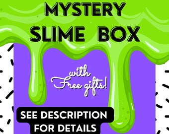 MYSTERY SLIME BOX with Free gifts! **New Larger 5oz, 150ml size for our slime mystery box!**