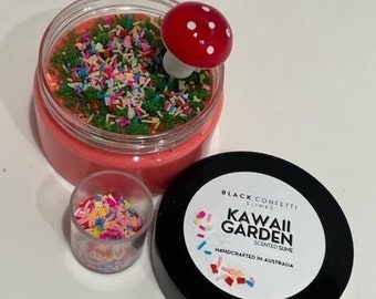THICK GLOSSY SLIME, 'Kawaii Garden', Sweet Bread scented slime (New Variation), thickie Slime, Stretchy Slime