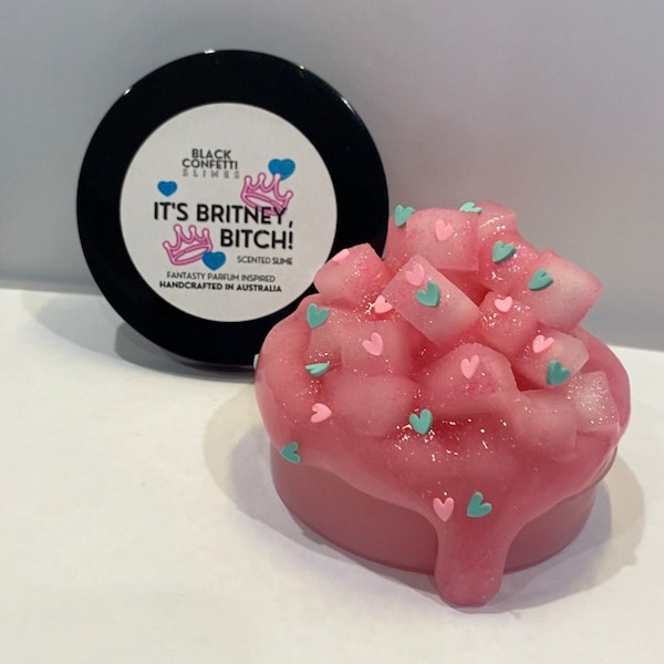 JELLY CUBE SLIME , 'It's Britney, Bitch!' Jelly Slime squishy cubes, hearts slime add ons, Fantasy Perfume Inspired Scented Slime, Slime Aus