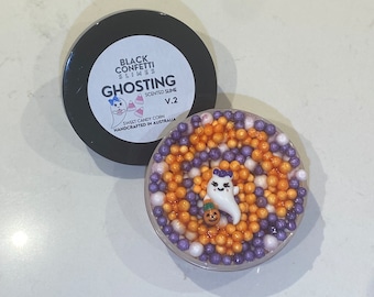 JELLY FLOAM SLIME - 'Ghosting V.2' Floam Slime, Halloween Slime, Candy Corn Scented Slime, Australian Slime Shop