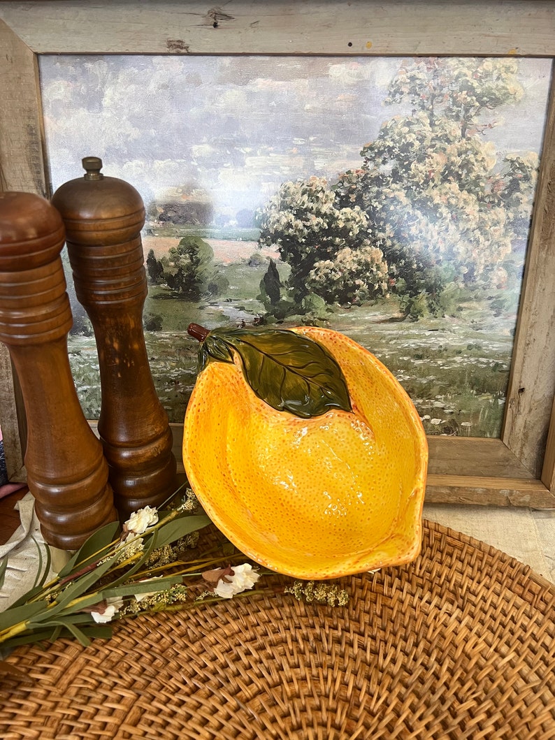 Lemon Serving Bowls, Lemon Figural Accent Plate, Cottagecore Kitchen, Farmhouse Kitchen, Garden