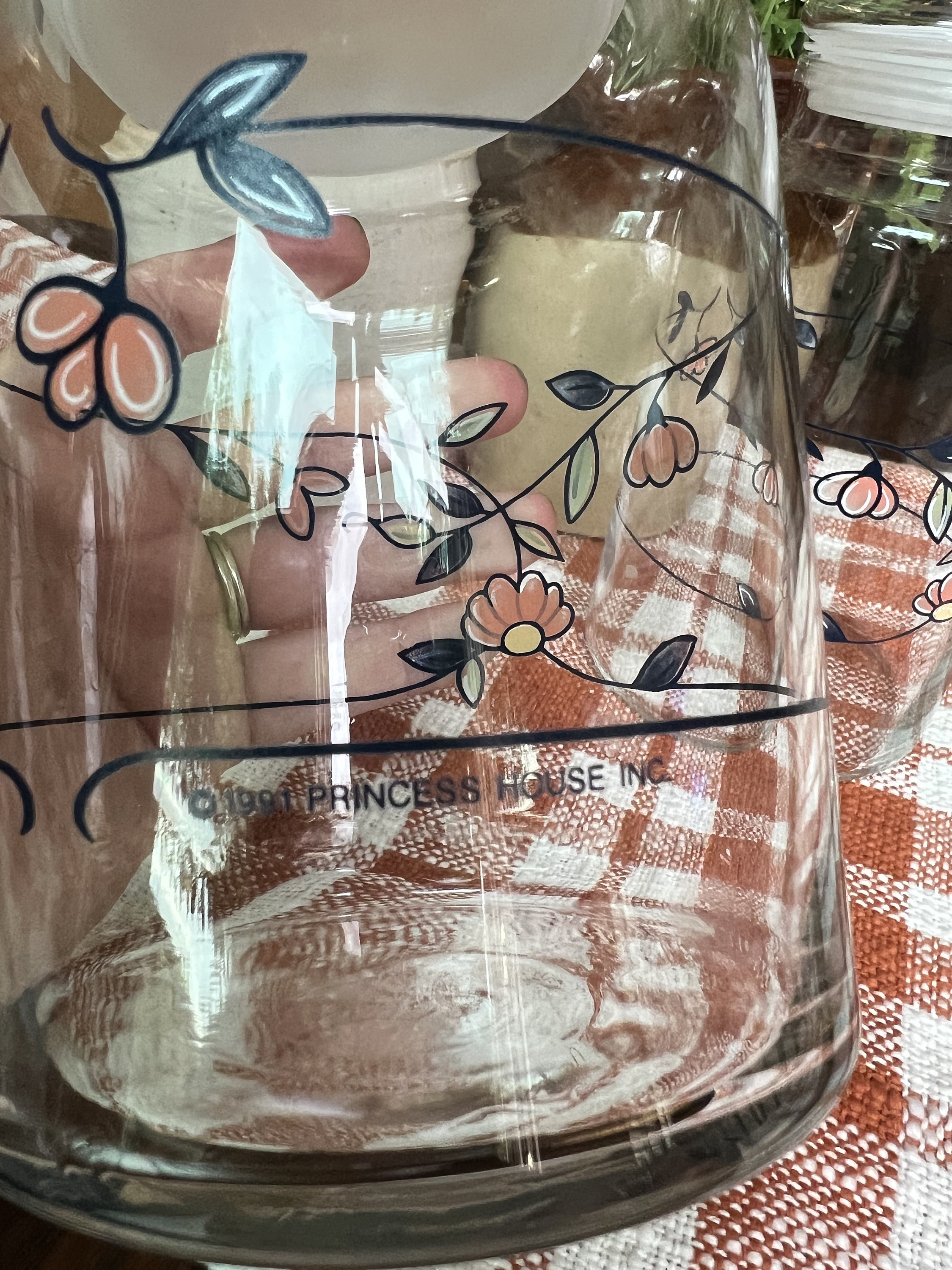 Vintage Glass Canister Princess House Heritage Blossom Set of Etsy