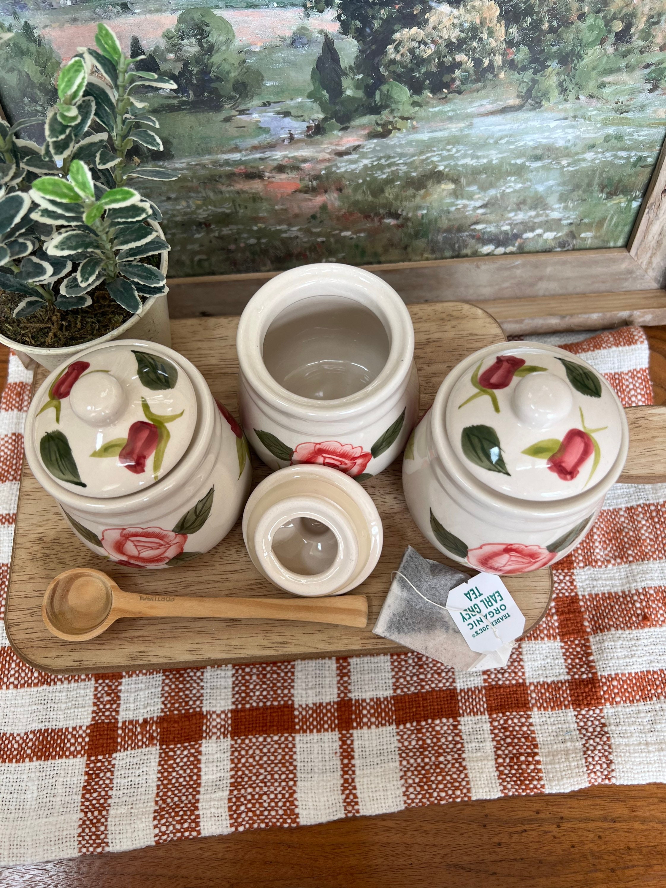 Vintage Ceramic Jars With Lids Kitchen Storage Jar Unique Etsy