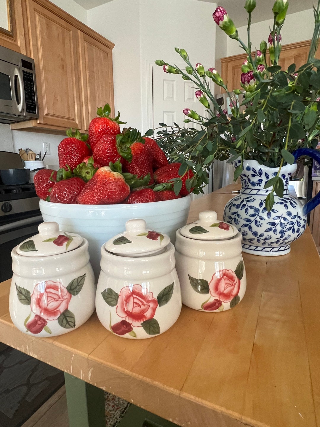 Vintage Ceramic Jars With Lids, Kitchen Storage Jar, Unique Jars, Small