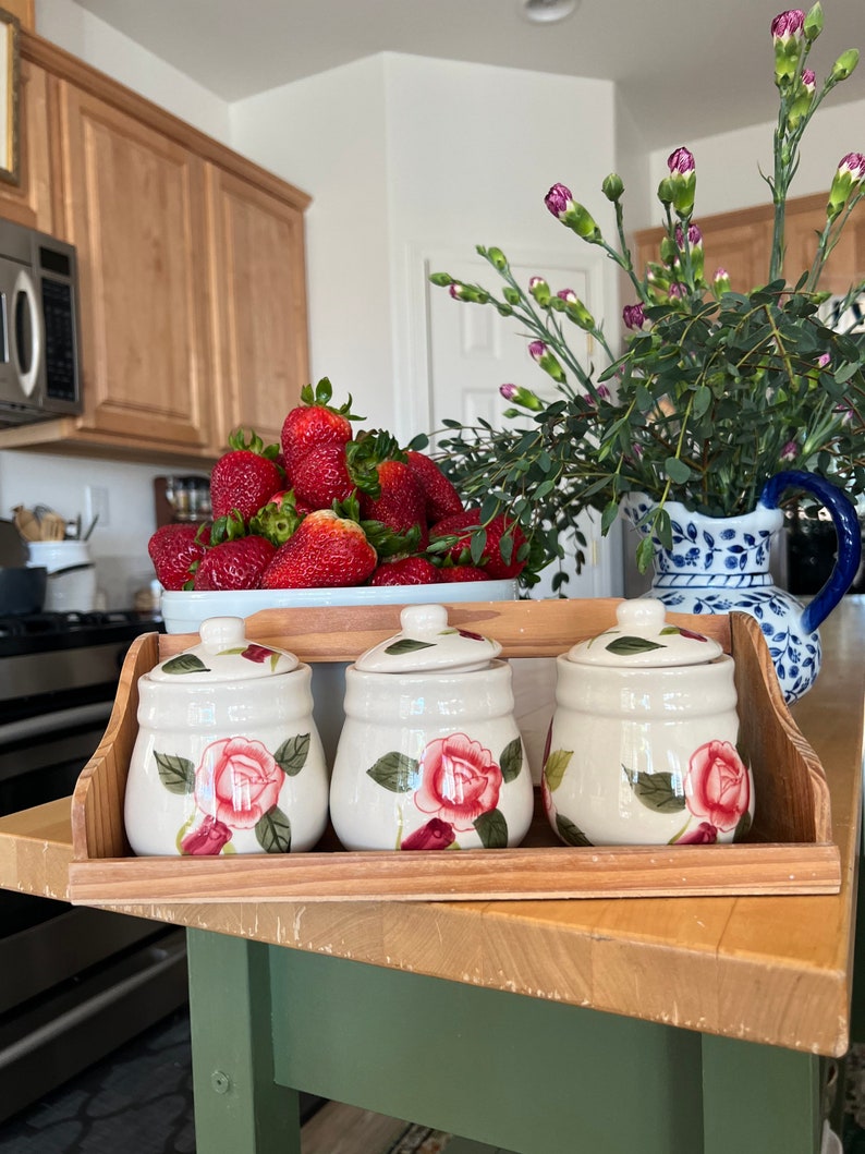 Vintage Ceramic Jars With Lids, Kitchen Storage Jar, Unique Jars, Small