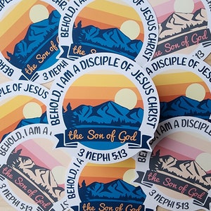 2.5" Round Stickers LDS Youth Theme 2024 Mountain I Am A Disciple of Jesus Christ 3 Nephi 5:13 Gift Sticker Waterproof or Journaling Finish