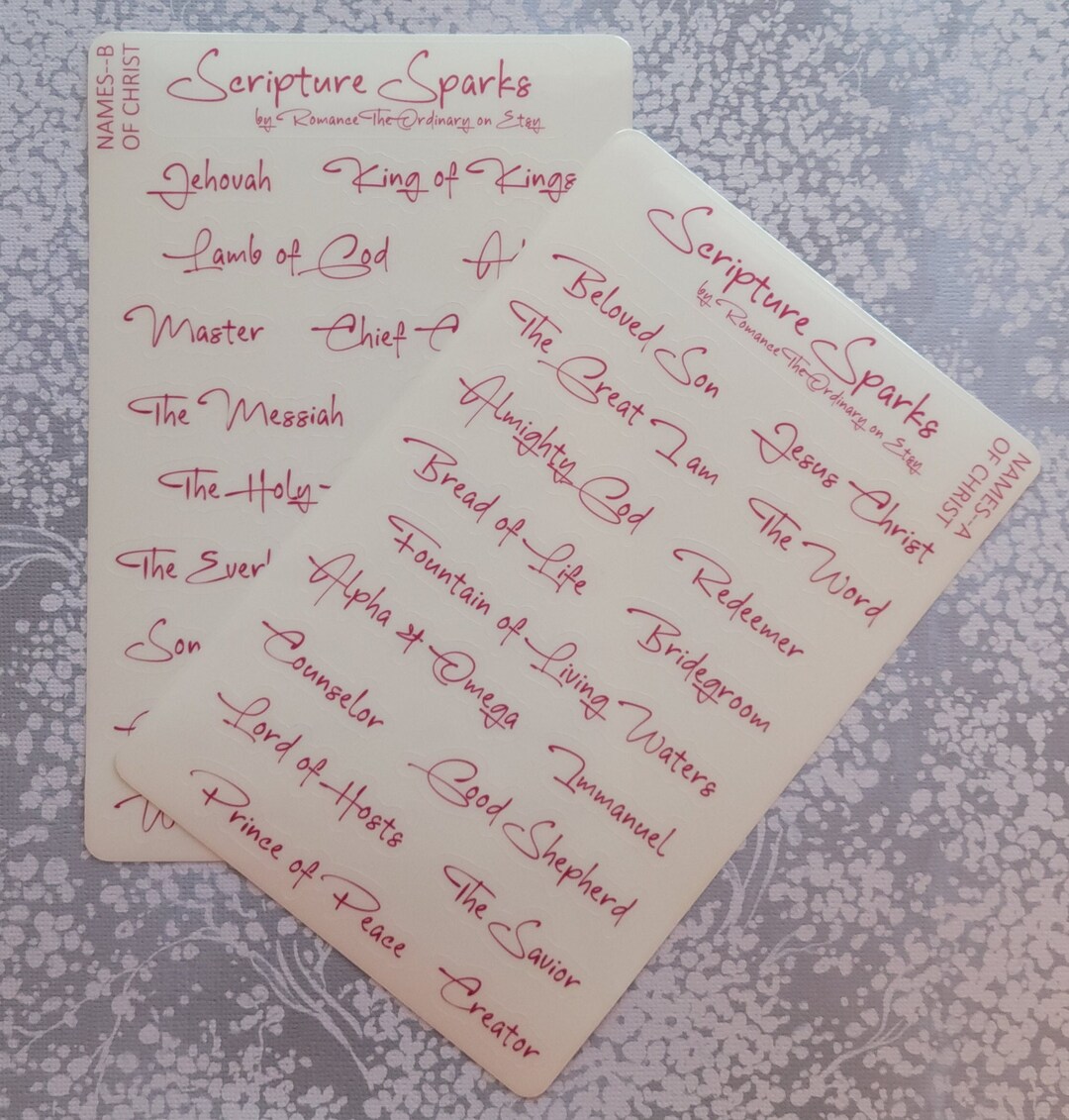 Names of the Savior Jesus Christ Labels 34 Transparent Stickers LDS ...