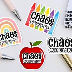 Chaos Koordinate Lehrer Mutter Aufkleber | Wasserdichte Geschenke für Lehrer | Für Flaschen, Laptops, Handys, vieles mehr!  3 "oder 2,25" Größe
