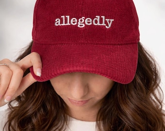 Embroidered Allegedly Dad Hat Minimalist Corduroy Streetwear Baseball Cap
