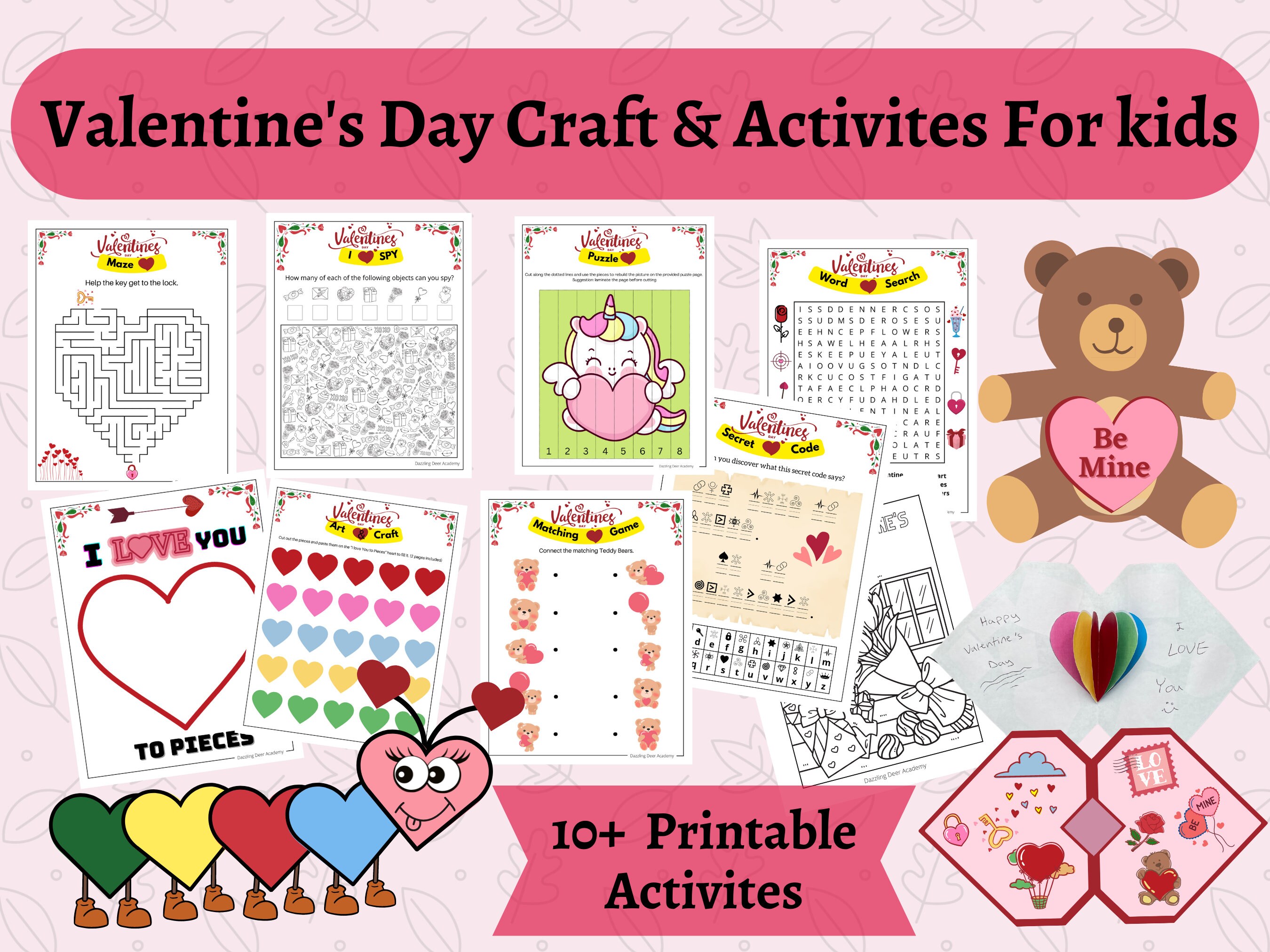 Valentine's Day Activities for Kids, Printable, Valentine Card ...