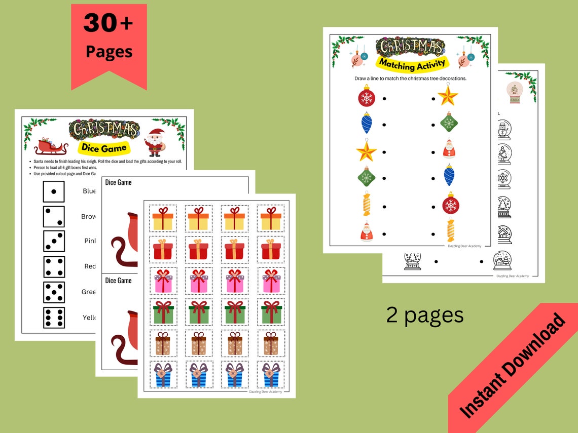 Printable Christmas Activity Book for Kids, Kids Christmas Activities ...