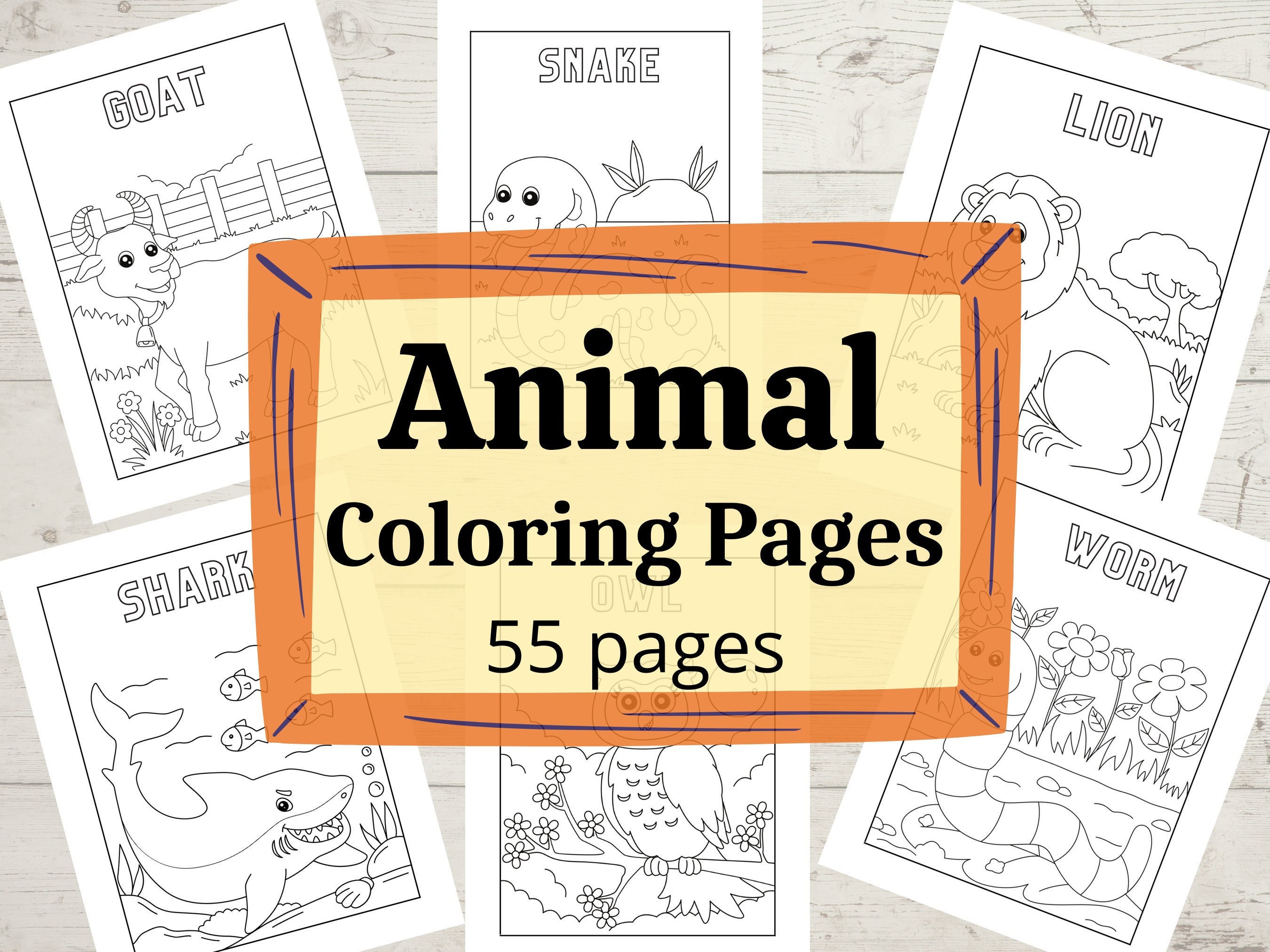 55-animal-coloring-pages-printable-instant-download-farm-animals-forest