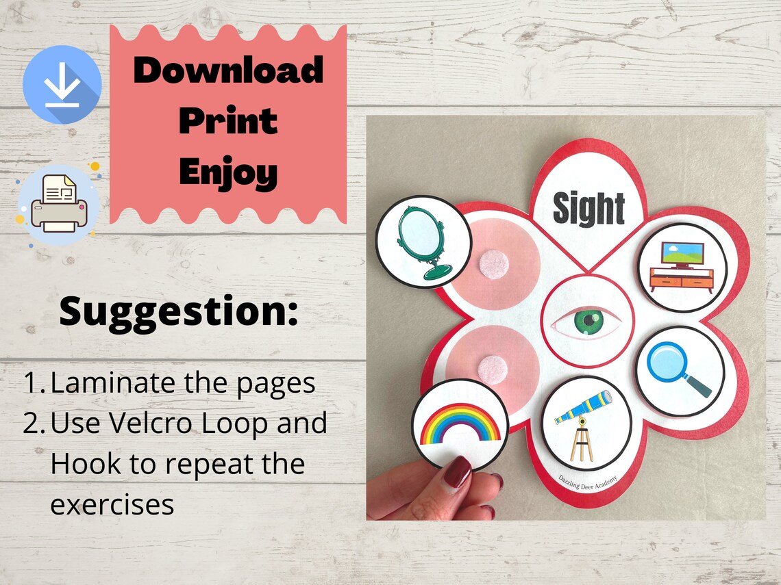 Five Senses Sorting Activity & Matching Game, 5 Senses Busy Book ...