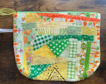 Upcycled Patchwork Zipper Pouch