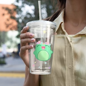 Daisy Reusable Bubble Tea Cup Boba Tea/smoothie Glass Cup With Stainless  Steel Straw Flower Cup Boba DIY BBT Glass Smoothie Cup 