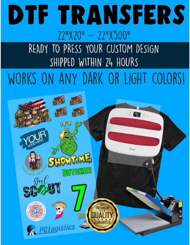 Custom Heat Transfers No Minimum Ready to Heat Press to Shirts Free Graphic Design Support Cotton Shirts Dark or Light Etsy