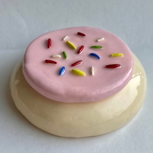 Trinket Box Sugar Cookie with Rainbow Sprinkles. Valentines Day Gift Trinket Tray Ring Dish Desk Organizer