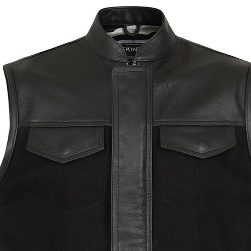 Leather Biker Waistcoat, Leather Waistcoat, Leather Vest, Leather Motorcycle Waistcoat, Leather shops Biker Vest, SOA Vest, Gift for Him, Skintan