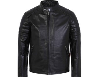 Recon - Boys Leather Jacket, Kids Black Leather Jacket, Kids Biker Jacket, Leather Jacket for Kids, Gift for Kids, Winter Jacket for Boys