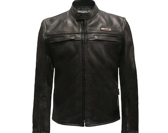 Trojan - Blouson en cuir pour garçon, Blouson en cuir noir pour enfant, Blouson motard pour enfant, Blouson en cuir pour enfant, Cadeau pour enfant, Veste d'hiver pour garçon