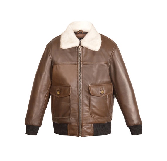 Blouson Aviateur Veste En Cuir Enfants Skyline Blouson Aviateur En