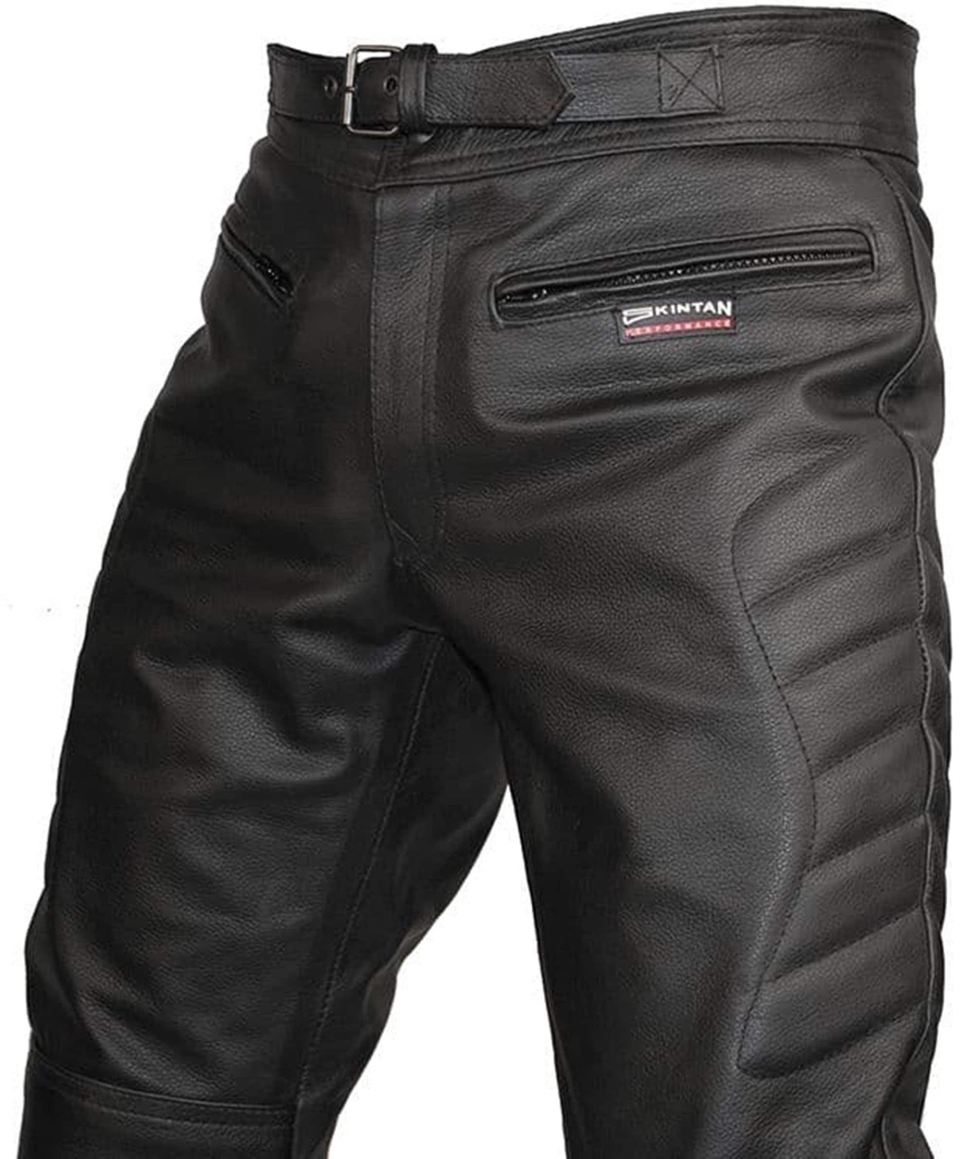 Leather biker pants Etsy