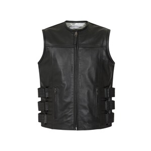 Leather Vest, Biker Vest, Black Leather Vest, Mens Leather Vest, Leather Motorcycle Waistcoat, Leather Waistcoat, Gift for Him, Skintan