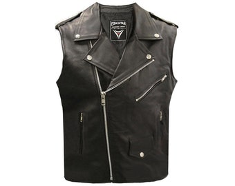 Gothic Steampunk Heavy Duty Waistcoat | Black Leather Buckle Vest